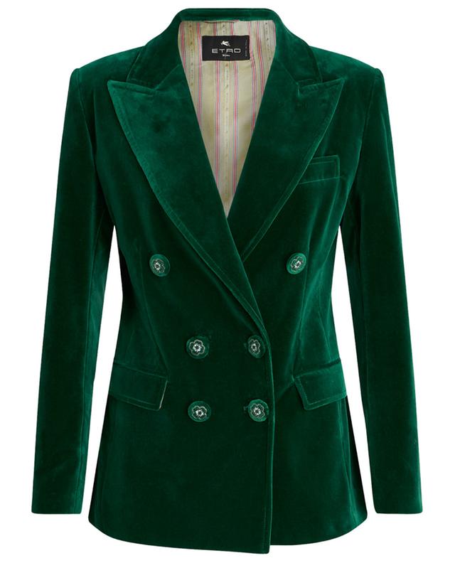 Double-breasted velvet blazer with floral buttons ETRO