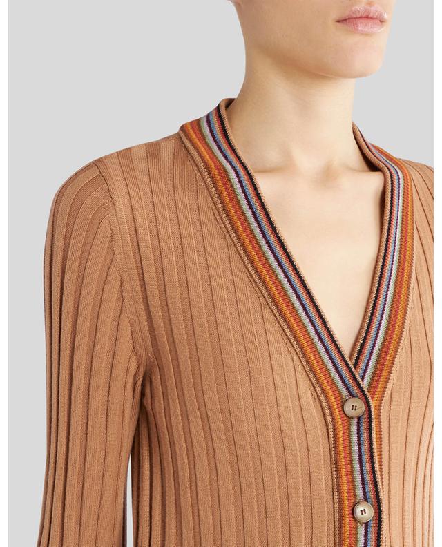 Striped V-neck rib knit cardigan ETRO