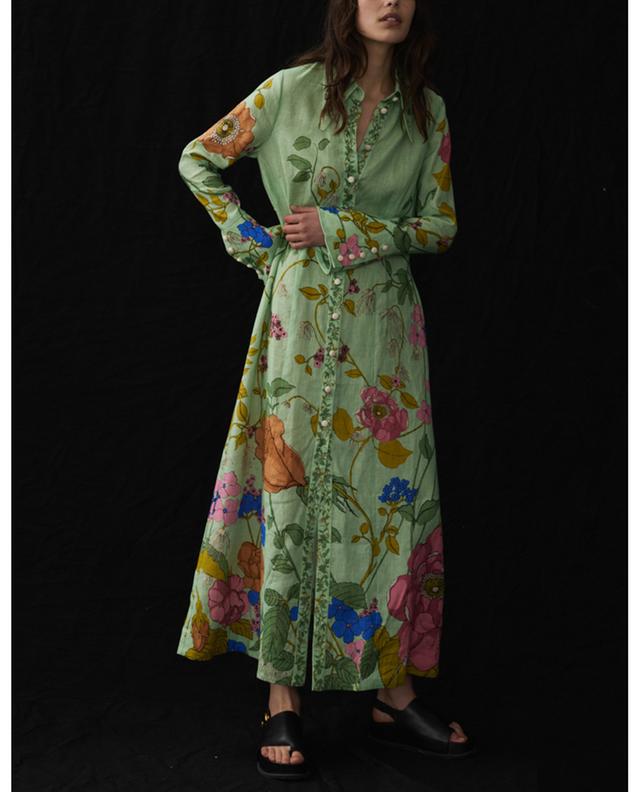 Olivia long floral linen shirt dress ALEMAIS
