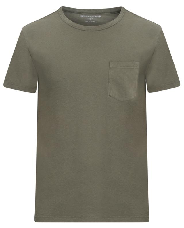 Kurzärmeliges T-Shirt aus Baumwolle und Leinen OFFICINE GENERALE