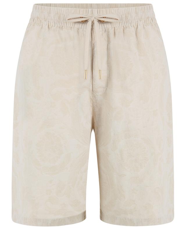 Barocco Silhouette chambray jacquard shorts VERSACE