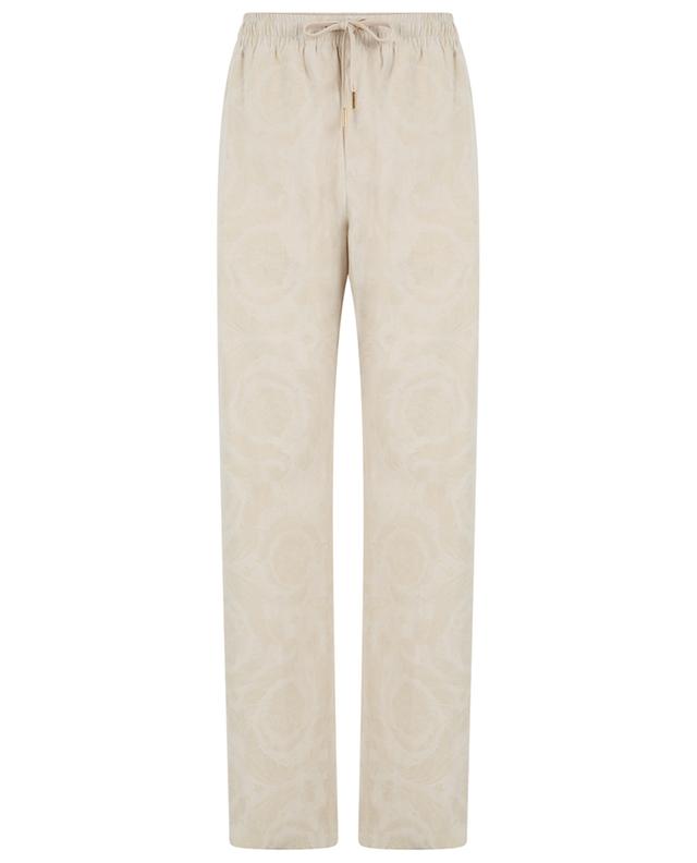 Barocco Silhouette chambray jacquard trousers VERSACE