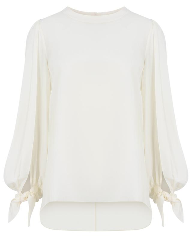 Silk blouse with slit puff sleeves CHLOE