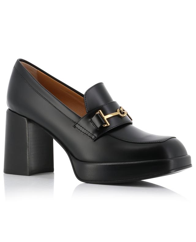 Smooth leather platform heeled loafers 85 TOD&#039;S