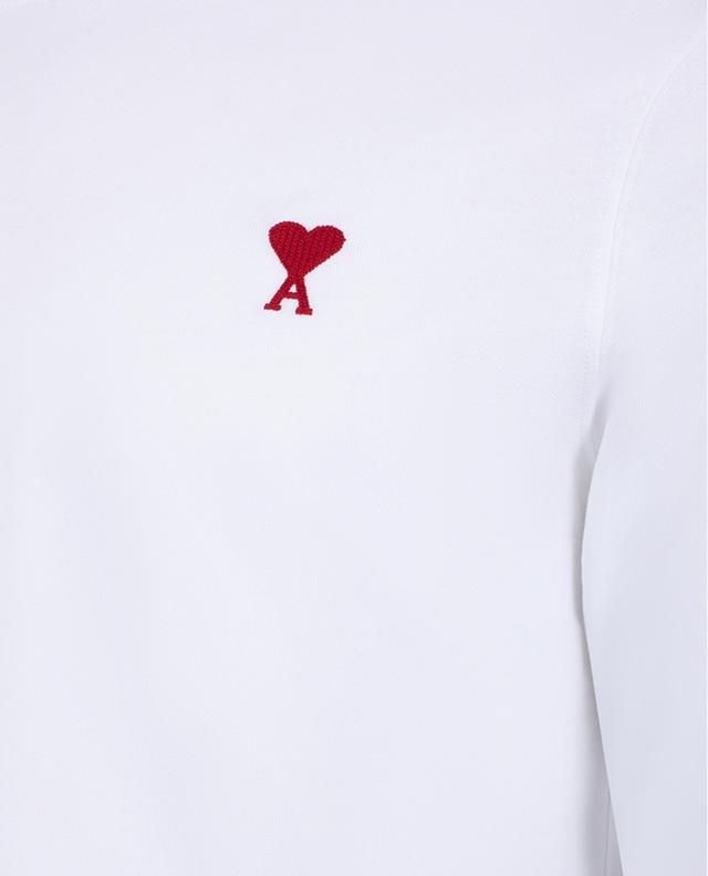 T-shirt à manches longues en coton bio Red Ami de Coeur AMI