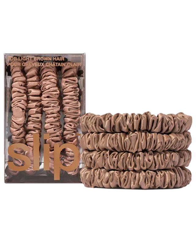 4er-Set Haargummis aus Seide Skinny Copper SLIP