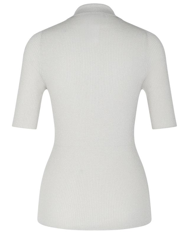 Glittering knit short-sleeved polo shirt FABIANA FILIPPI