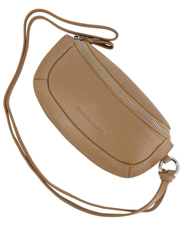 Grained leather mini pouch with neck strap FABIANA FILIPPI