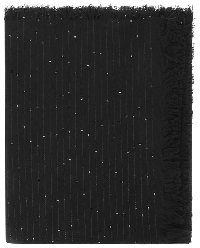 Lurex stripe adorned square wool shawl FABIANA FILIPPI