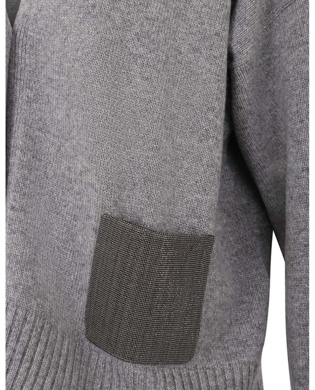 Kaschmir-Cardigan mit V-Ausschnitt und glänzender Tasche FABIANA FILIPPI