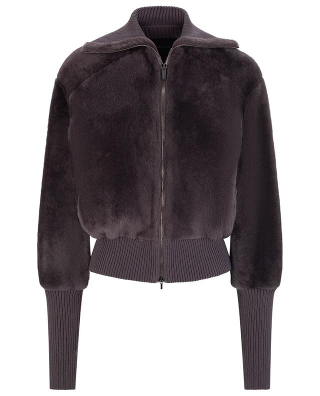 Short knit and shearling jacket with stand-up collar FABIANA FILIPPI