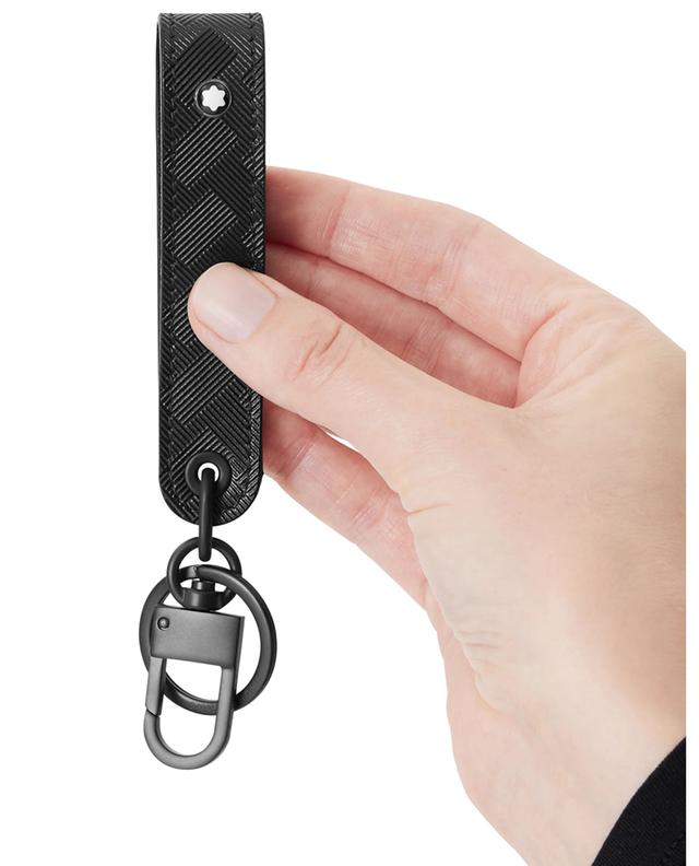 Logo Leather Keychain in Black - Moncler