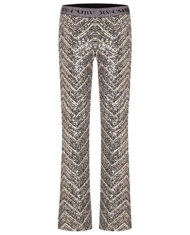 Francis flared zigzag patterned sequinned trousers CAMBIO
