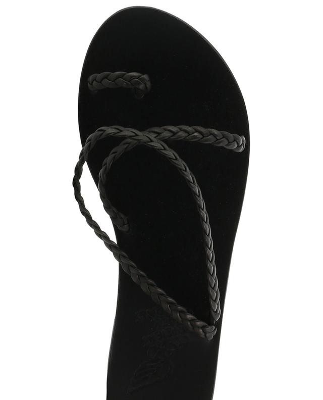 Sandales plates en cuir métallisé tressé Eleftheria ANCIENT GREEK SANDALS
