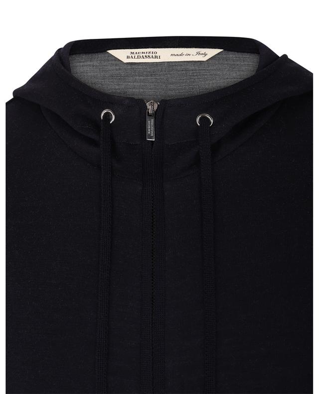 Sweat-shirt zippé à capuche en jersey de laine MAURIZIO BALDASSARI