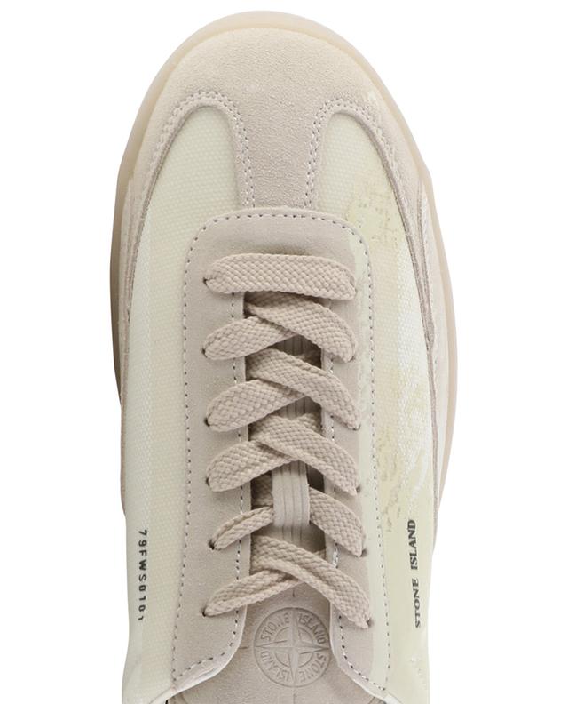S0101 low-top printed fabric and suede sneakers STONE ISLAND