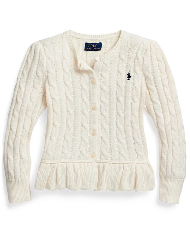 Small girl&#039;s cable knit peplum cardigan POLO RALPH LAUREN
