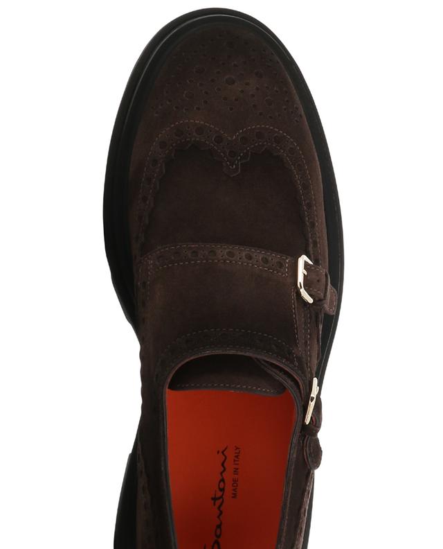 Perforated suede monkstrap shoes SANTONI