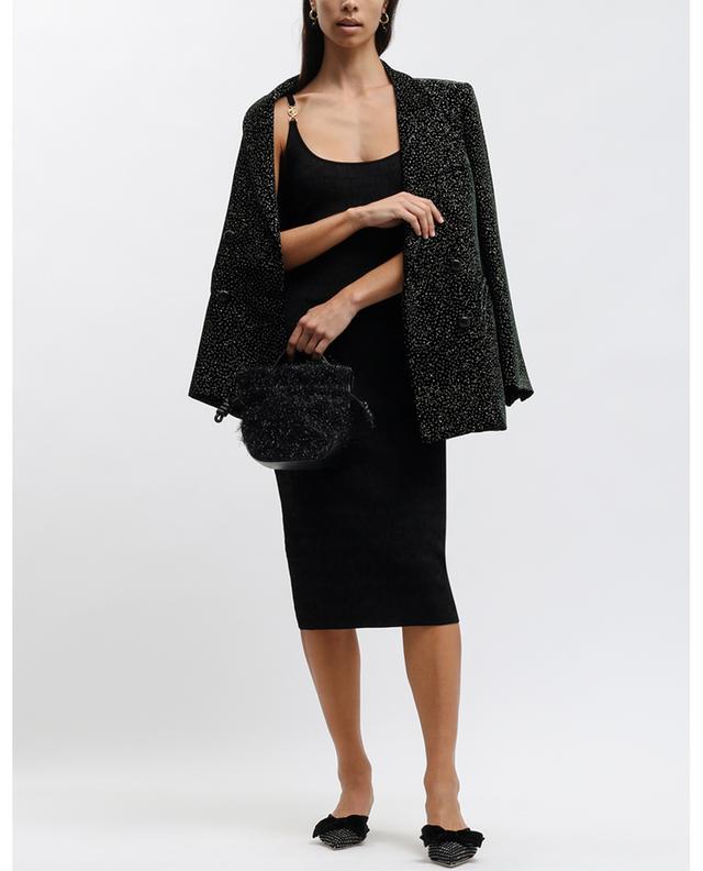 Croc-Jacquard glittering mini knit dress VERSACE