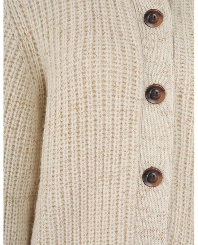 Wesley rib knit cardigan with stand-up collar SOEUR