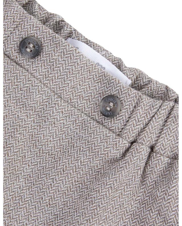 Herringbone patterned baby flannel trousers TARTINE ET CHOCOLAT