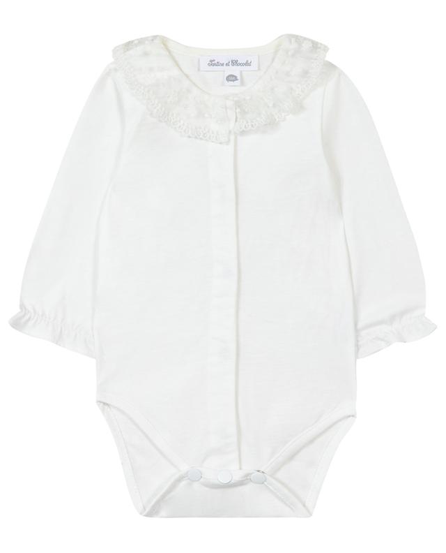 Long-sleeved baby bodysuit with tulle collar TARTINE ET CHOCOLAT