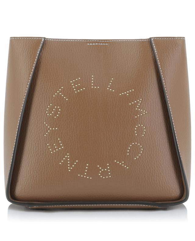 Stella Logo Small grained faux leather studded shoulder bag STELLA MCCARTNEY