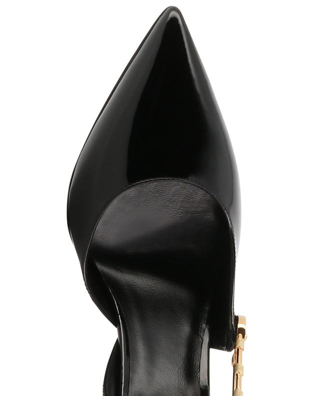 Safety Pin 85 sling-back patent leather pumps VERSACE