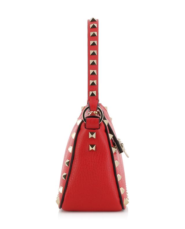 VALENTINO GARAVANI: Rockstud bag in grained leather with studs - Red