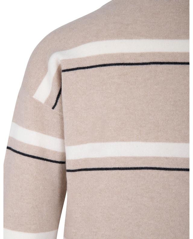 Monili and stripe adorned cashmere jumper BRUNELLO CUCINELLI