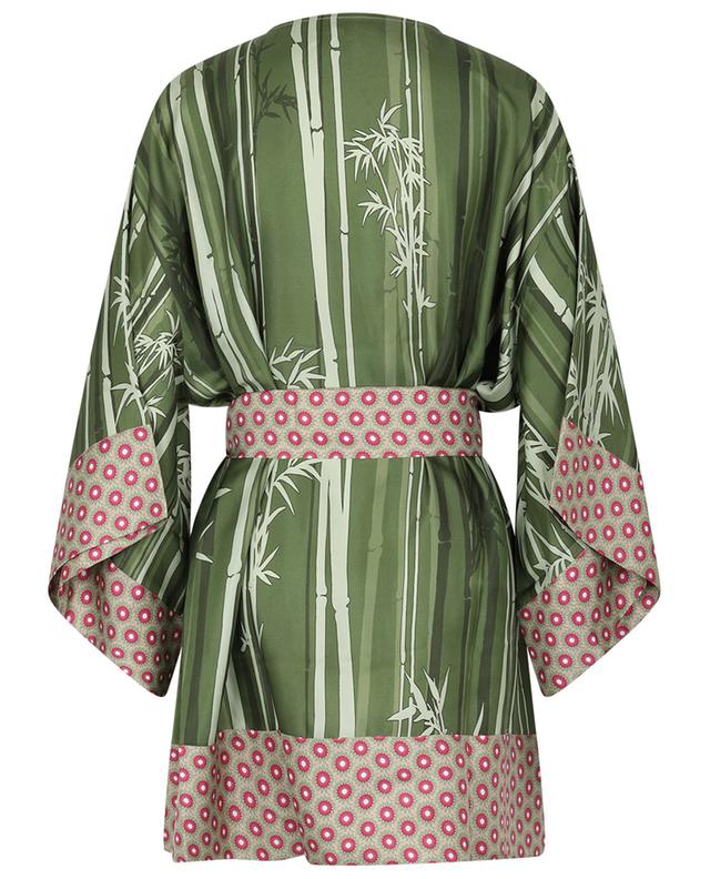 Osaka Bamboo Lotus short silk kimono KARMA ON THE ROCKS