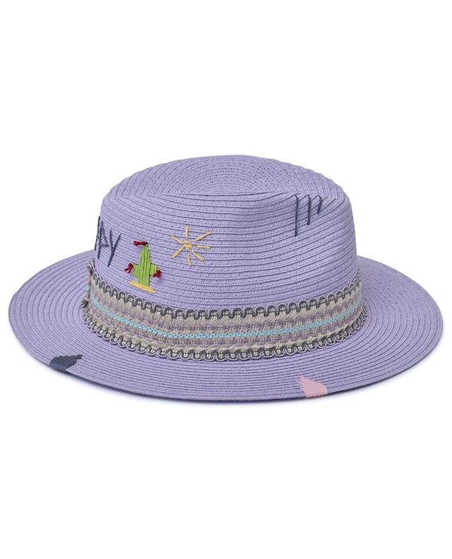 Happy embroidered straw hat THE HAT GANG