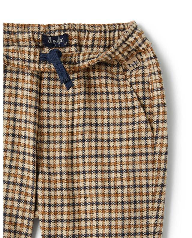 Boy&#039;s checked flannel carrot trousers IL GUFO