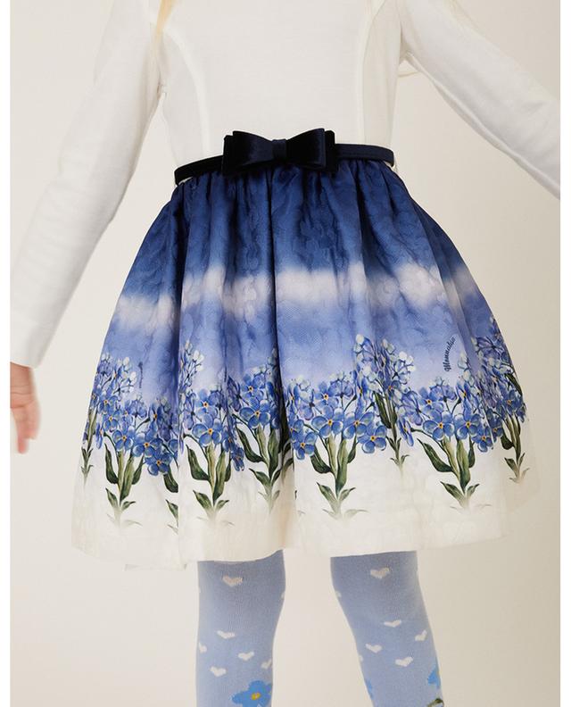 Mädchen-Materialmix-Kleid Stampata Fiori MONNALISA