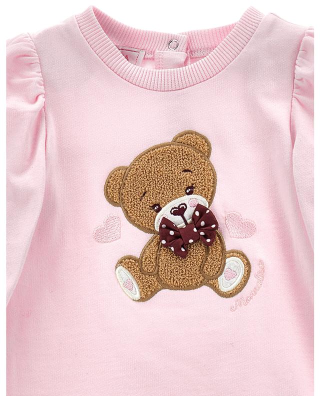 Teddy embroidered baby sweat dress MONNALISA