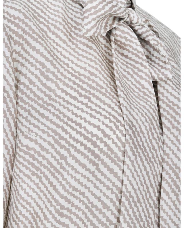 Diagonal stripe adorned shirt with necktie KITON