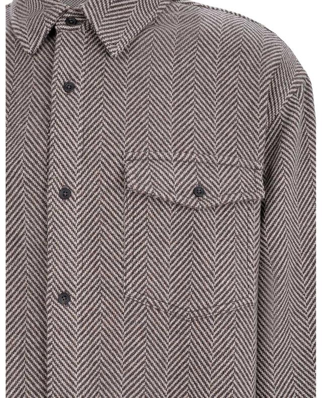 Herringbone patterned cashmere shirt jacket BERLUTI