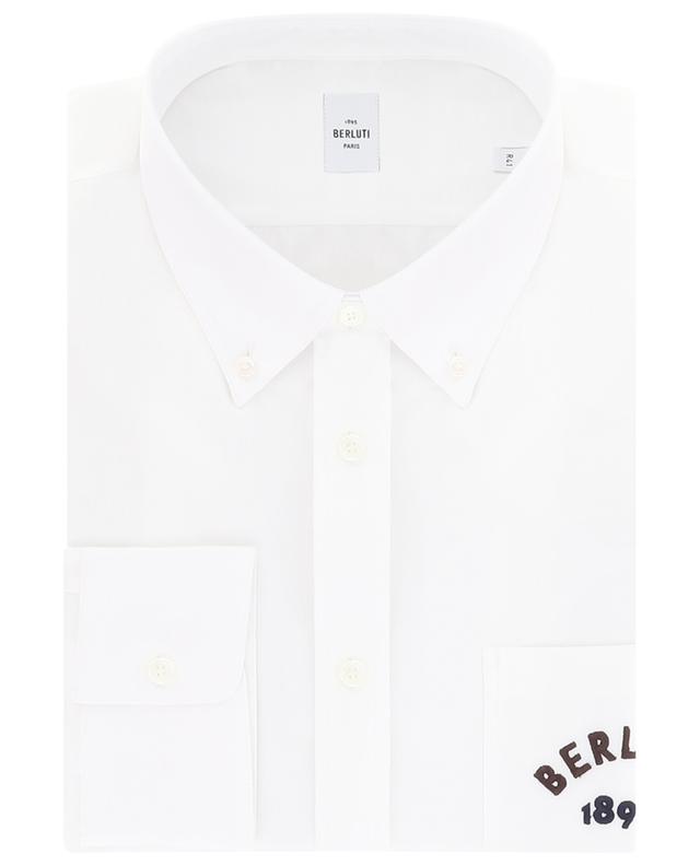 Alessandro Oxford cotton shirt with contrasting logo BERLUTI
