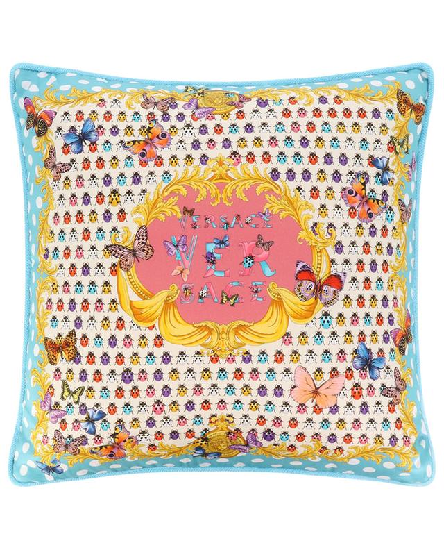 Butterflies &amp; Ladybugs square satin cushion VERSACE