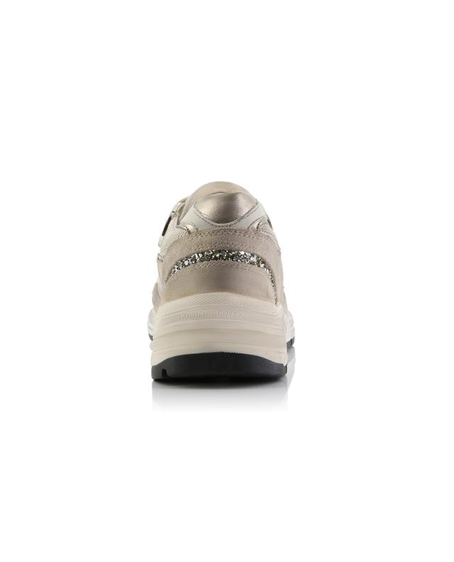 Running Dad distressed multi-material sneakers with gold star and glitter GOLDEN GOOSE