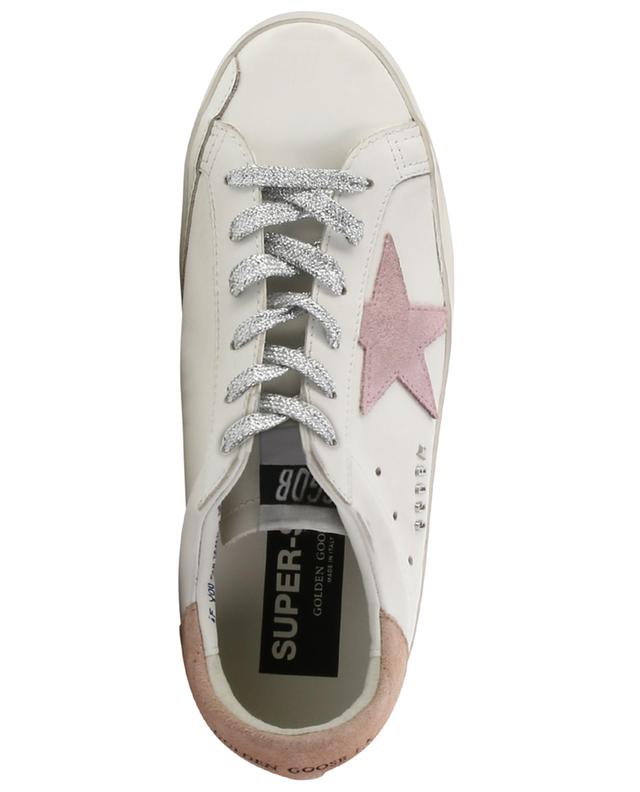 Niedrige Sneakers mit rosa Stern und silbernen Schnürsenkeln Super-Star GOLDEN GOOSE
