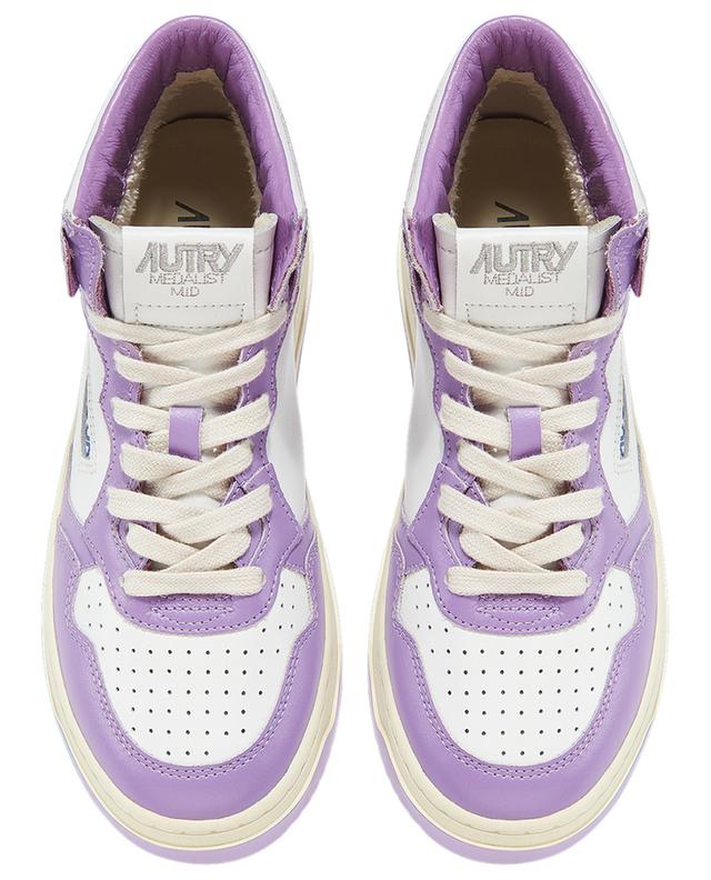 Medalist Mid sneakers in leather with lavender detailing AUTRY