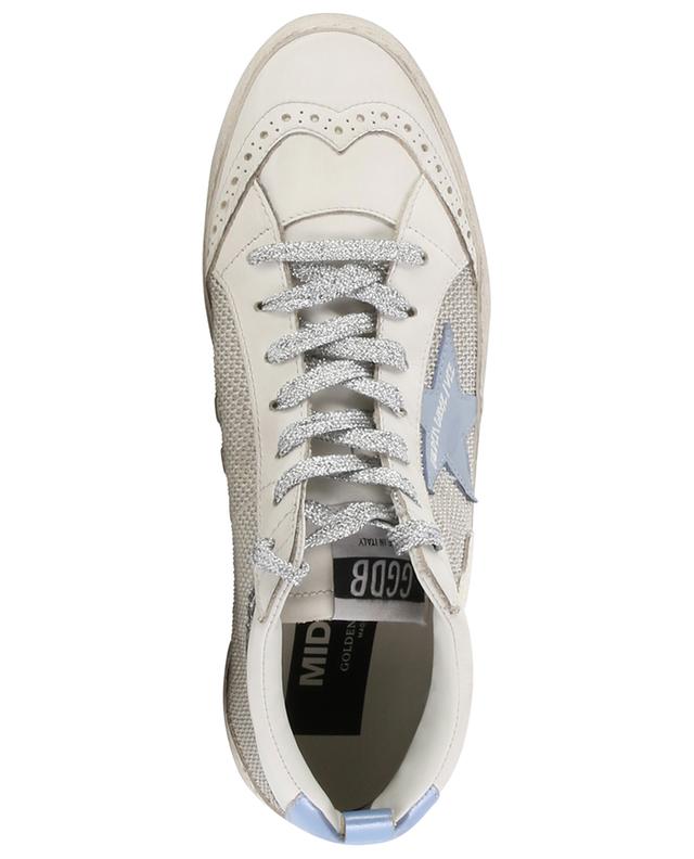Mid-Star high-top bi-material sneakers with glitter GOLDEN GOOSE