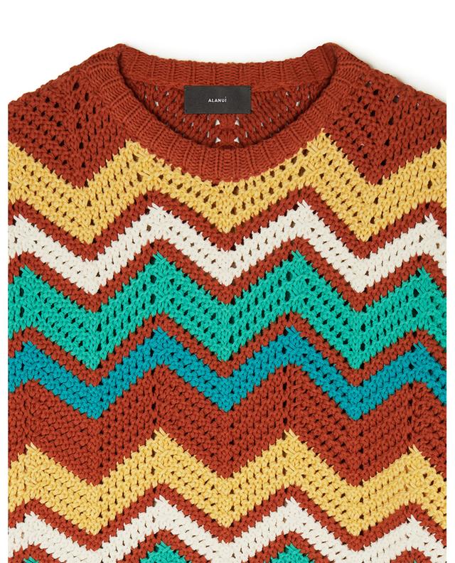 Kaleidoscopic Chevron cropped crochet jumper ALANUI