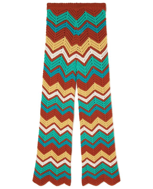 Kaleidoscopic Chevron wide-leg crochet trousers ALANUI