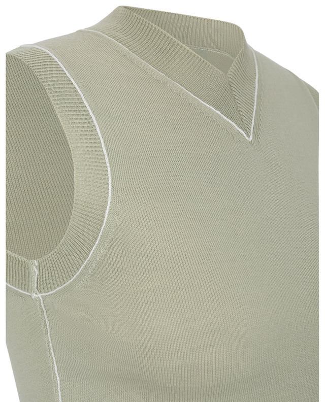 V-neck rib knit tank top MM6