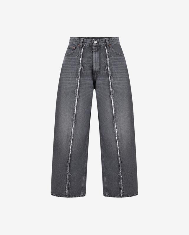 Jeans mit weitem Bein mit ausgefranster Mittelnaht MM6