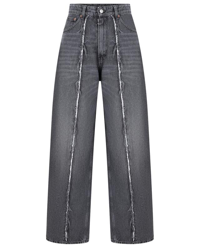 Wide-leg jeans with frayed middle crease MM6