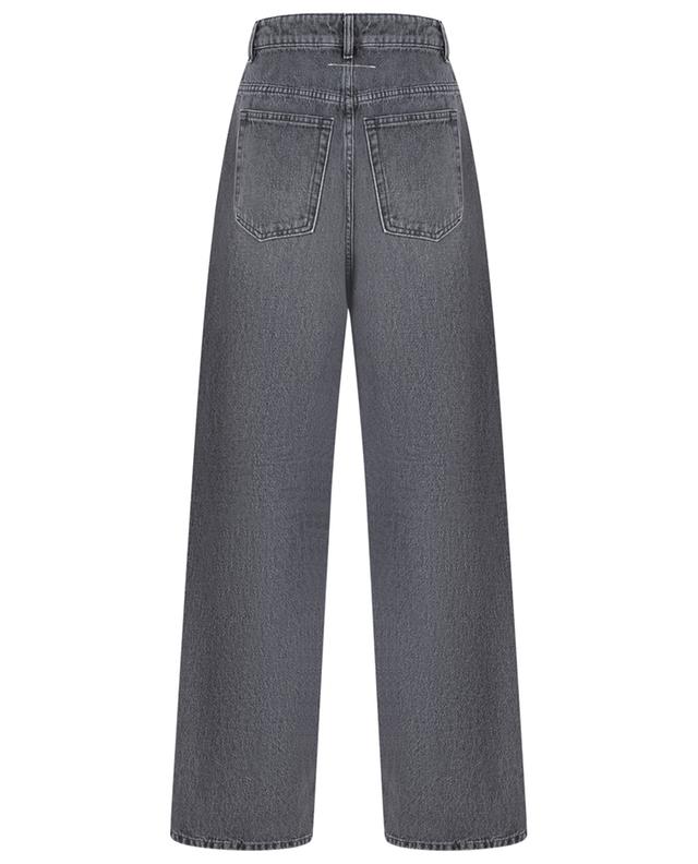 Wide-leg jeans with frayed middle crease MM6