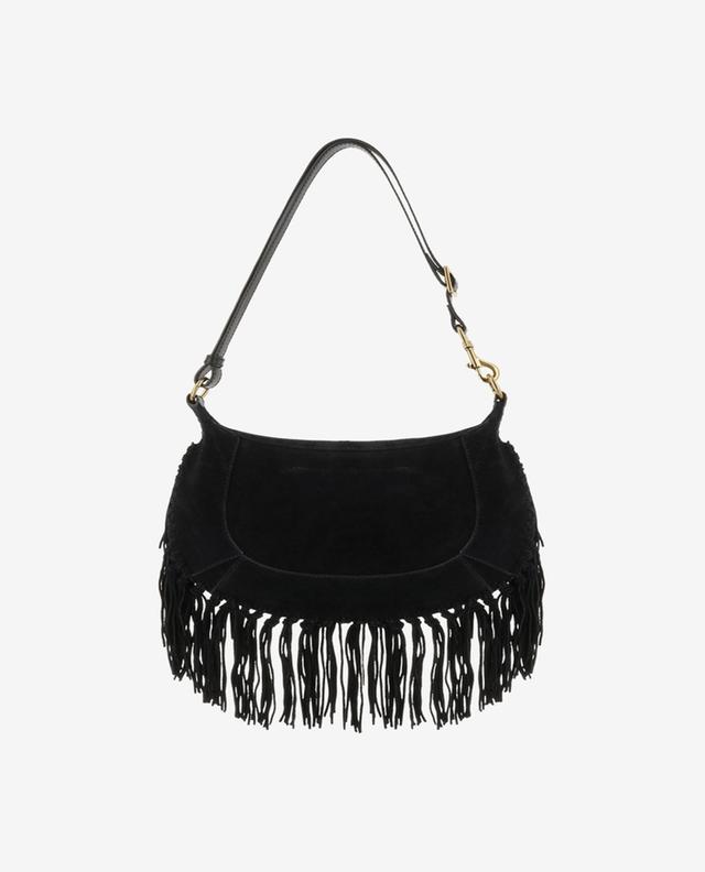 Black Bag With Fringes in Suede Made in Italy, Embellished With Embroidered  Indian Fabric, Style - Etsy
